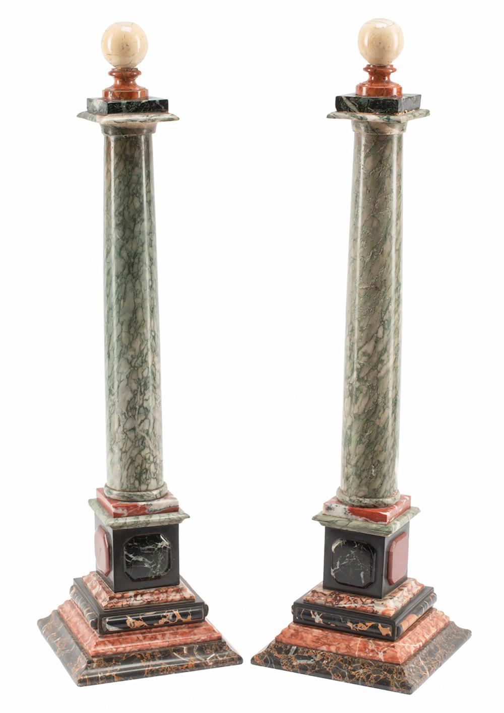 Appraisal: Pair of Italian Grand Tour-Style Specimen Marble Columns in the