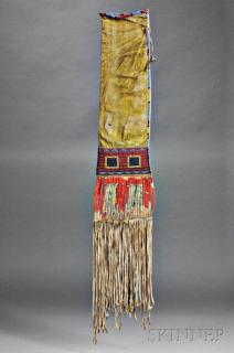 Appraisal: Lakota Beaded and Quilled Hide Pipe Bag c s attributed