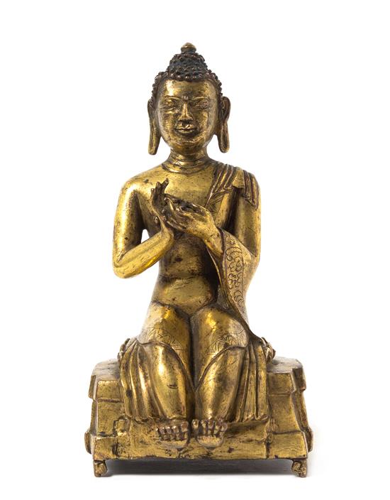 Appraisal: Sale Lot A Tibetan Gilt Bronze Figure of Buddha th