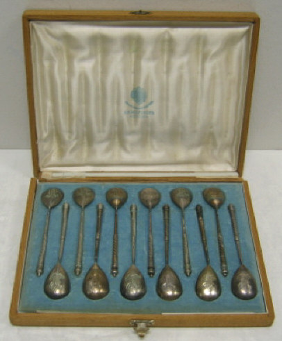 Appraisal: TWELVE RUSSIAN SILVER SPOONS St Petersburg marks circa late th