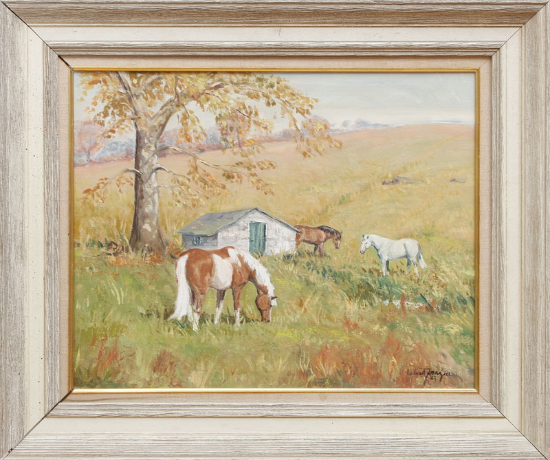 Appraisal: W WEST FRAZIER SPRING HOUSE AND WINTER TIME Two oil