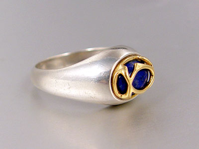 Appraisal: CARTIER GENTLEMEN'S K STERLING AND LAPIS RING Substantial sterling ring