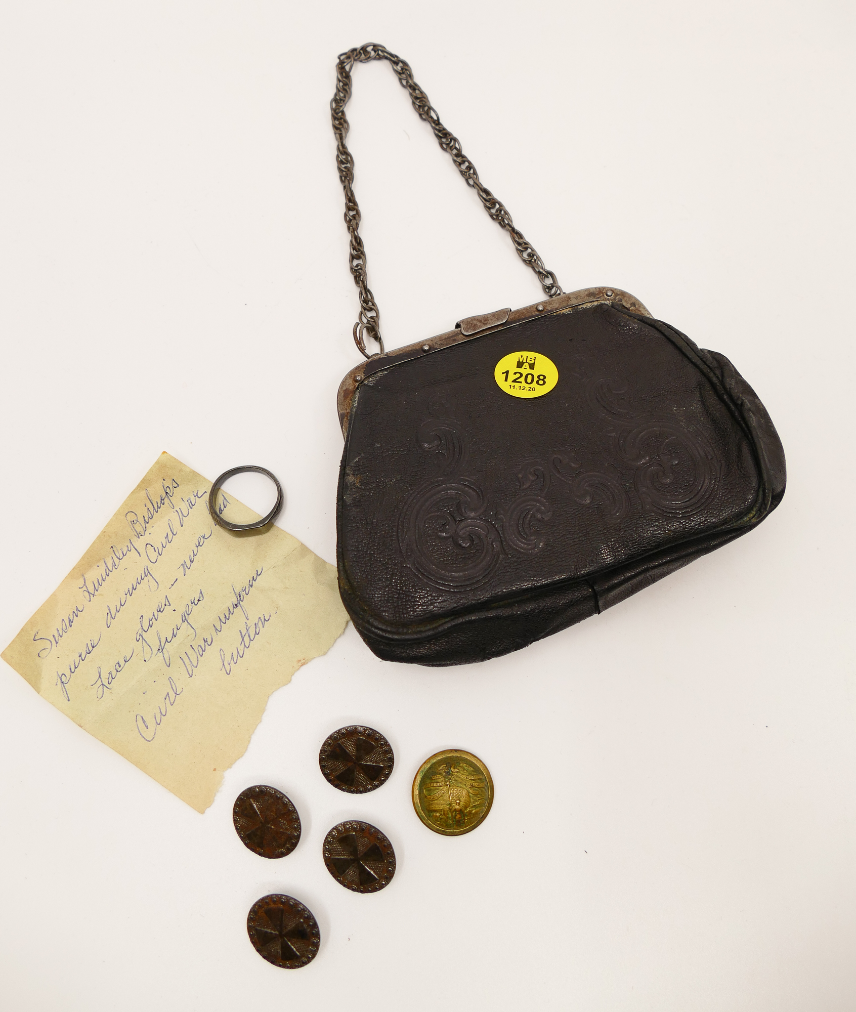 Appraisal: Purse with Civil War Uniform Buttons