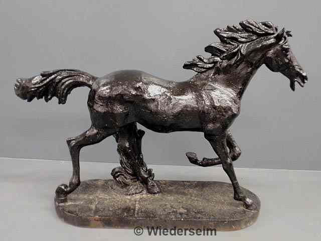 Appraisal: Nice large cast iron statue of a running horse th