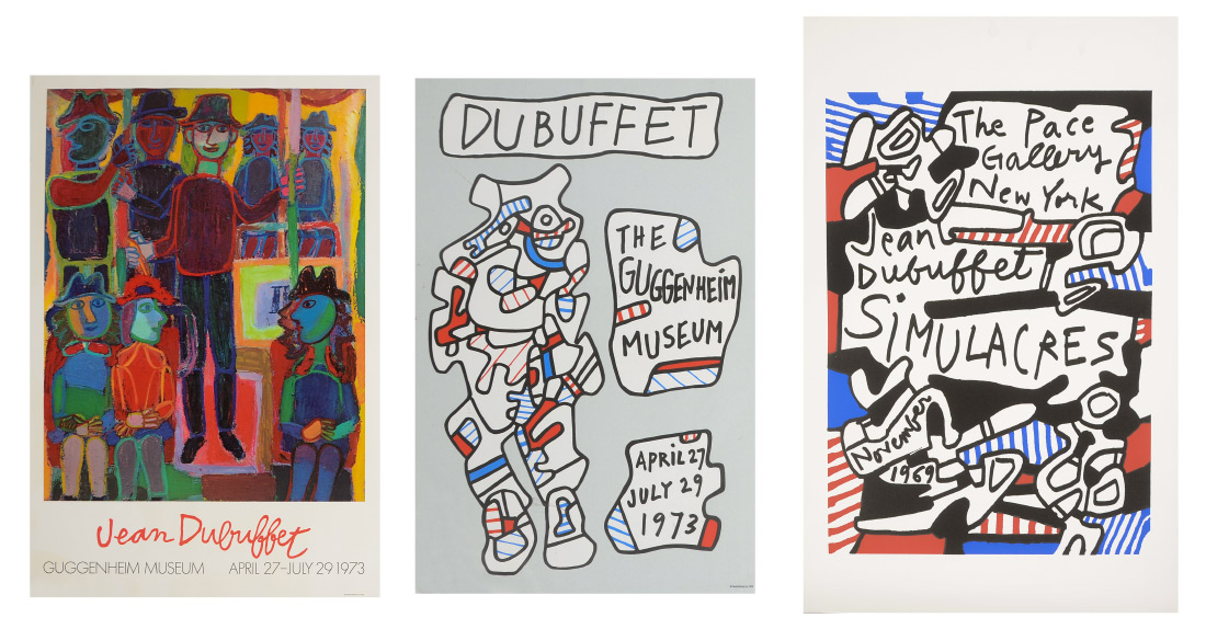 Appraisal: PC JEAN DUBUFFET EXHIBITION POSTER LOT Guggenheim offset Lithograph dated