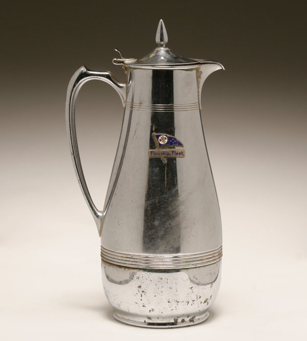 Appraisal: American Airlines Flagship chrome water pitcher applied enameled flagship emblem