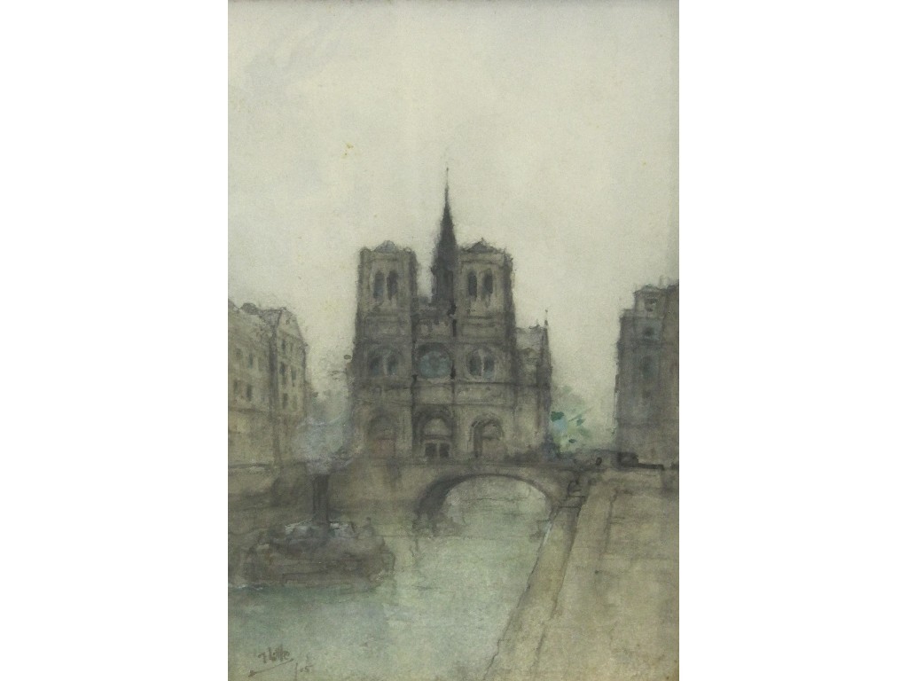 Appraisal: JAMES LITTLE Watercolour 'Notre Dame Paris' signed and dated