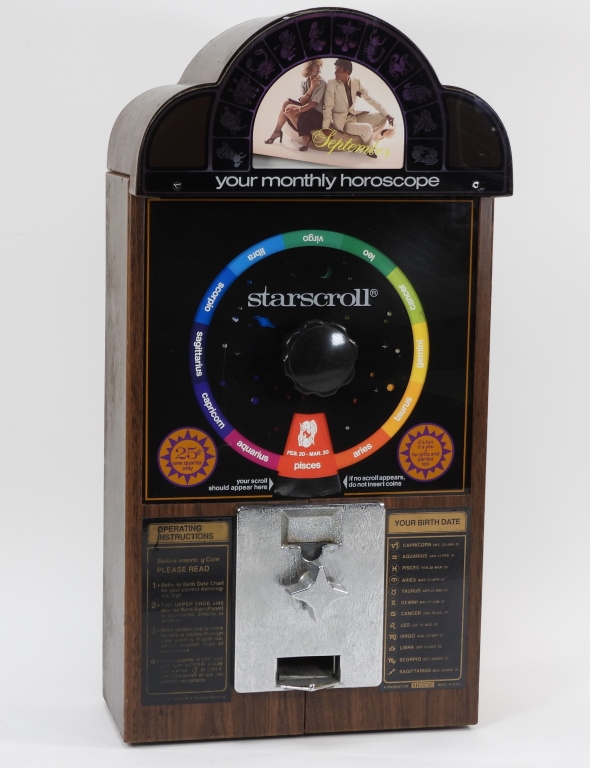 Appraisal: STARSCROLL HOROSCOPE VENDING MACHINE United States th CenturyCoin operated cent