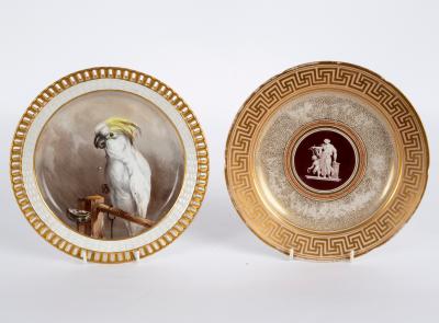 Appraisal: A Minton cabinet plate painted a cockatoo on a perch