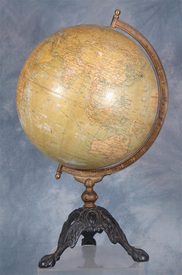 Appraisal: Phillips Inch Terrestrial Globe London Georgraphical Institute cast iron base