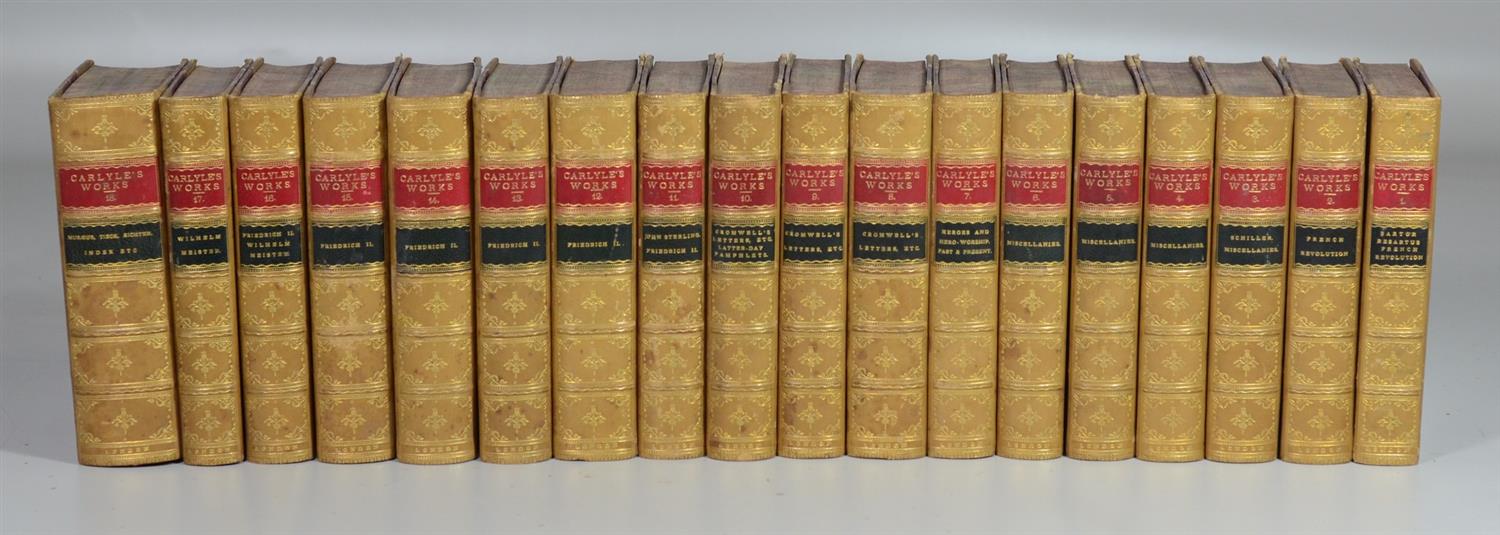 Appraisal: Carlyle Thomas Works London no date volumes calf gilt books