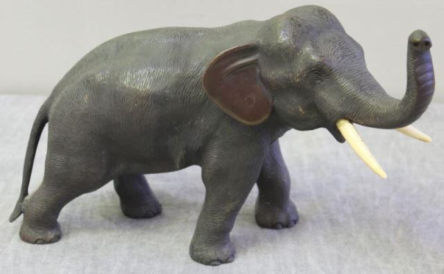 Appraisal: Antique Signed Japanese Bronze Elephant From a Westchester NY estate