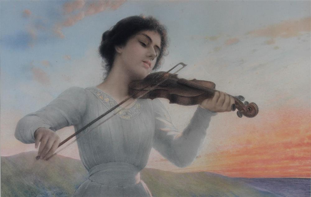 Appraisal: AFTER ALFONSO SAVINI ITALIAN - YOUNG WOMAN PLAYING A VIOLIN