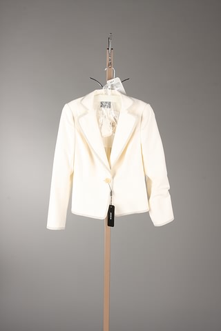 Appraisal: Akris Ivory sand cotton wool blend short jacket Size Neiman