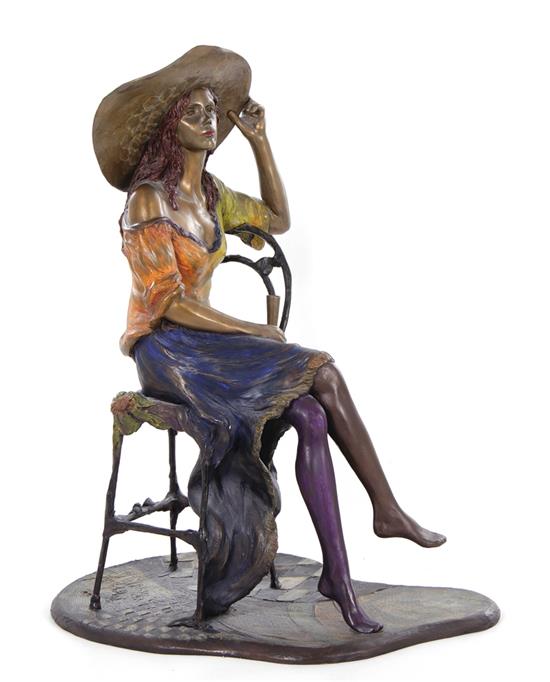 Appraisal: Isaac Maimon French Israeli b COQUETTE cold-painted bronze signed numbered