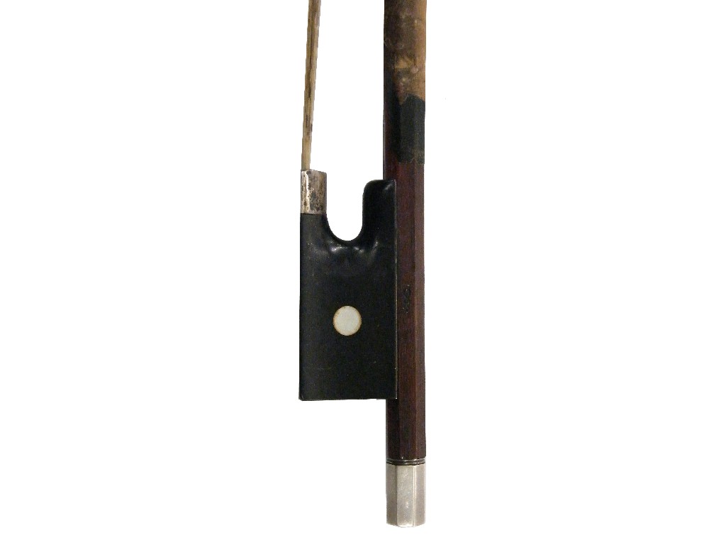 Appraisal: English silver mounted violin bow by W E Hill Sons