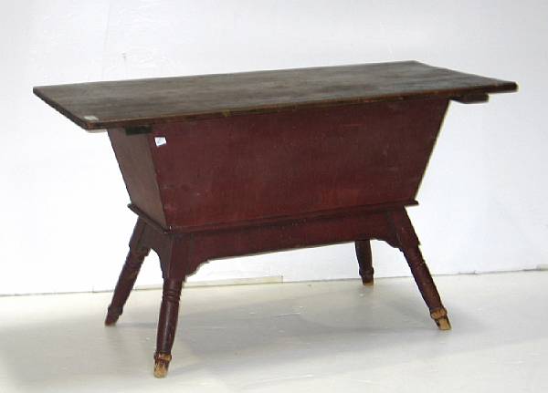 Appraisal: An American red painted dough box early th century height