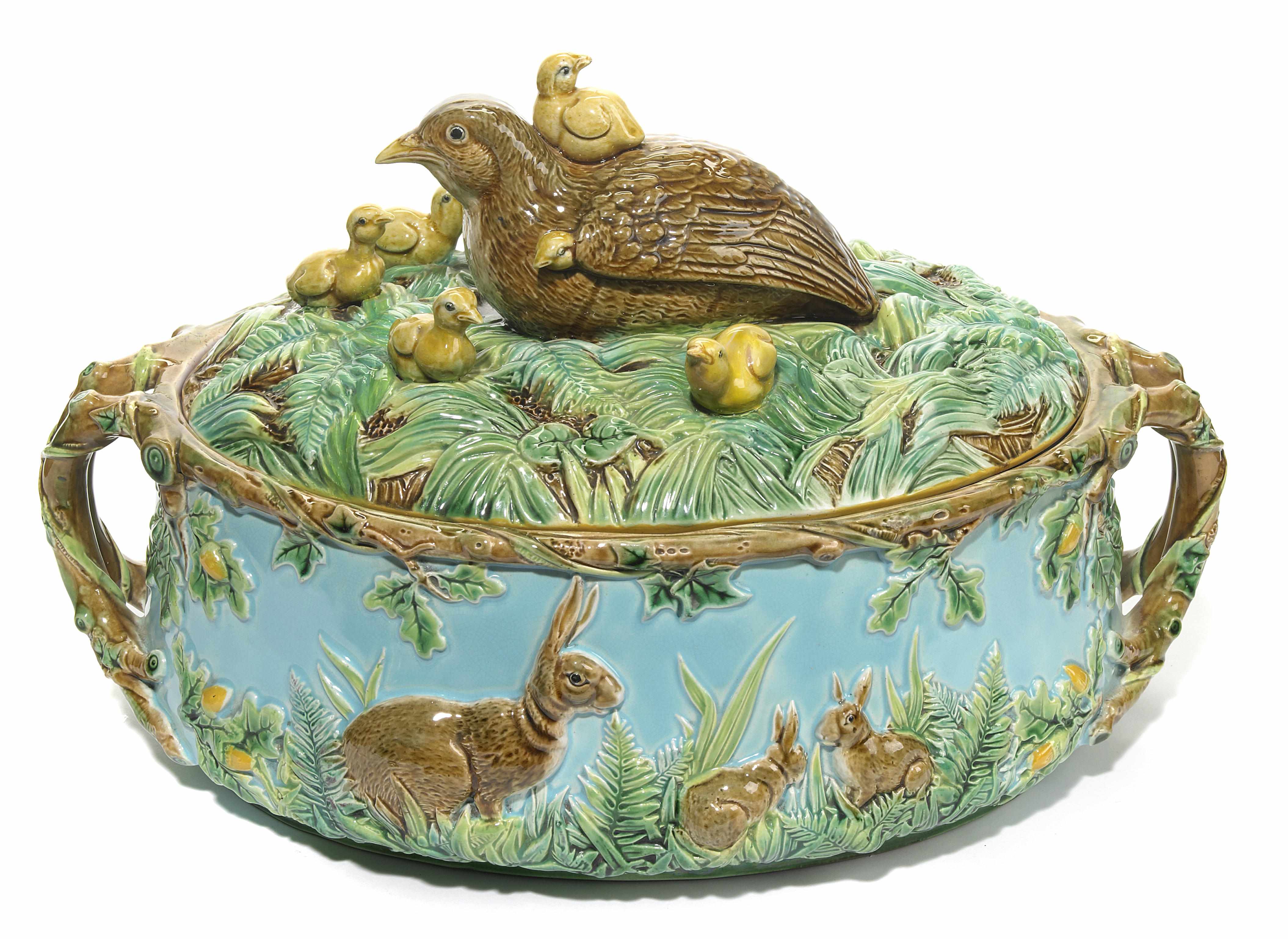 Appraisal: A George Jones majolica game pie dish circa The lid