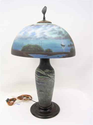 Appraisal: PAIRPOINT ''CHIPPED ICE'' SEAGULL AND SEA MOTIF TABLE LAMP BASE