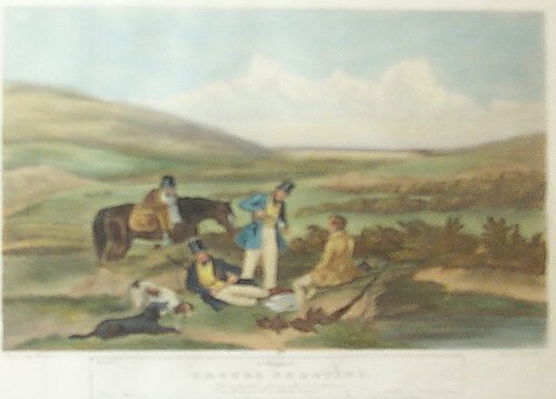 Appraisal: August Grouse Shooting Engraved by Hunt and After Turner Hand-color