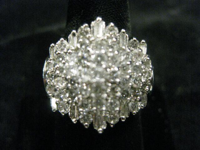 Appraisal: Diamond Ring round baguette diamonds totaling carats in k white