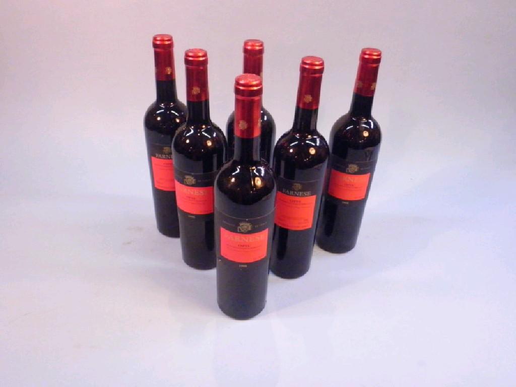 Appraisal: Six bottles of wine Farnese Opis