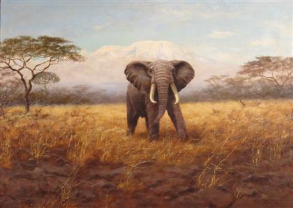 Appraisal: GEORG MAJEWICZ german - ELEPHANT Signed 'G MAJEWICZ TANGARYIKA '