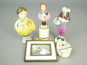 Appraisal: A Crown Derby miniature memorial bust of NOTE NELSON NOT