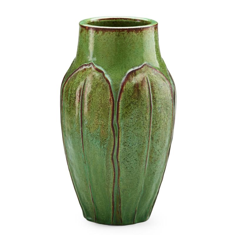 Appraisal: W J WALLEY Fine vase with leaves Condition Report Fleck