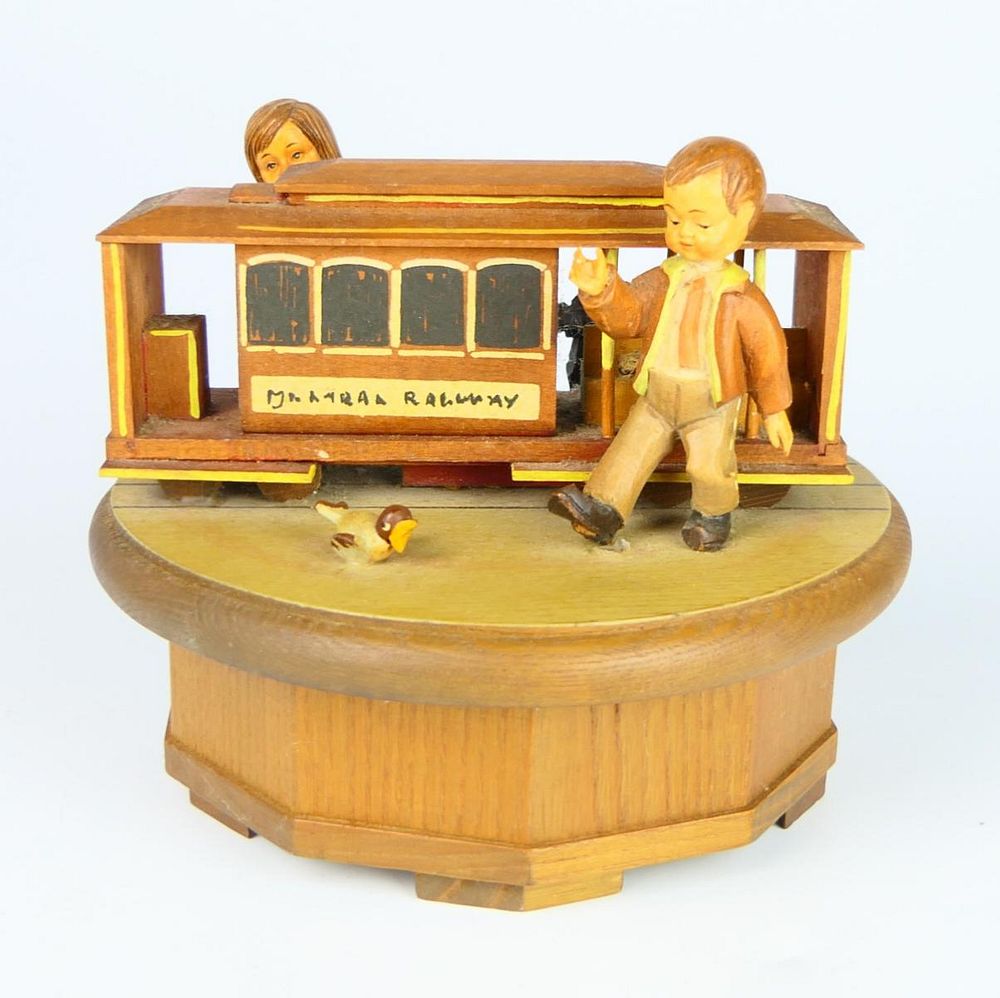 Appraisal: ANRI THORENS WOODEN MUSIC BOX LEFT HEART SAN FRANC Left