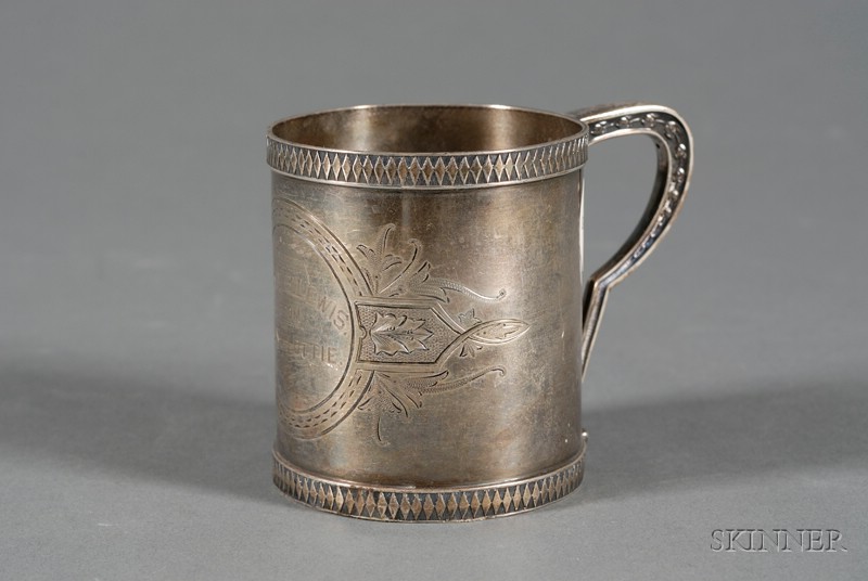 Appraisal: Whiting Manufacturing Co Sterling Mug third quarter th century cylindrical