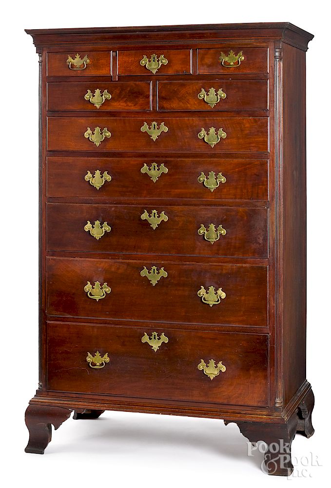 Appraisal: Pennsylvania Chippendale cherry tall chest Pennsylvania Chippendale cherry tall chest