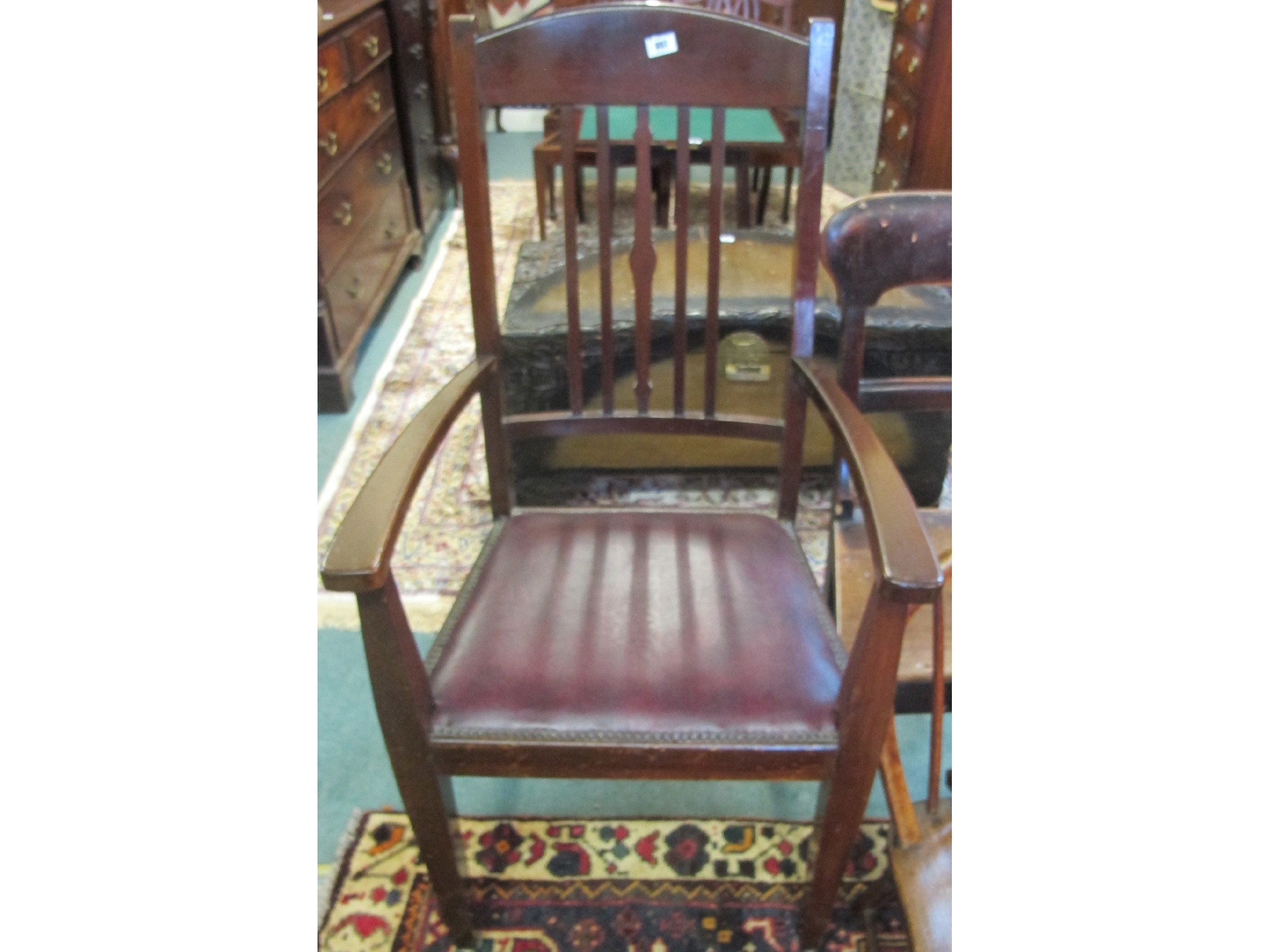 Appraisal: A large mahogany carver chair