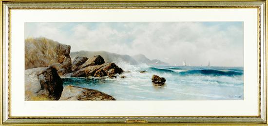 Appraisal: Walter Simmons Hunt Massachusetts - PAIR OF SEASCAPES WITH ROCKY