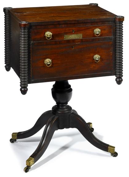 Appraisal: Classical mahogany sewing standcirca