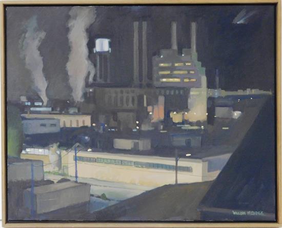 Appraisal: William Meddick th C At Night with Comet oil on