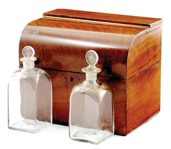 Appraisal: Victorian decanter set in mahogany case late th century hinged