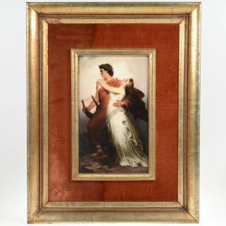 Appraisal: Large German KPM porcelain plaque Orpheus and Eurydice factory stamp