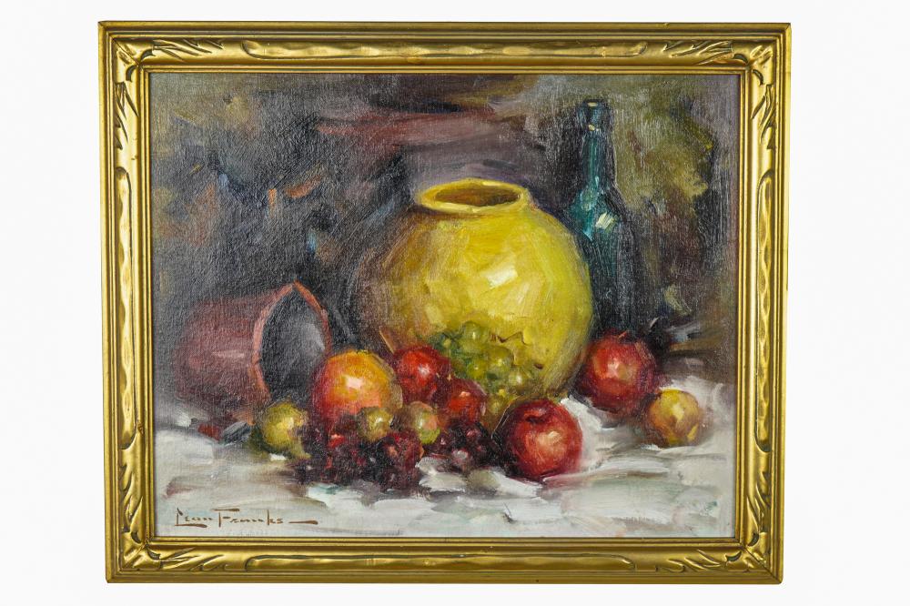 Appraisal: LEON FRANKS - STILL LIFE oil on board signed lower