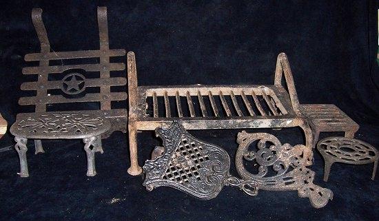 Appraisal: A steel grate with wrought iron frame cm wide a