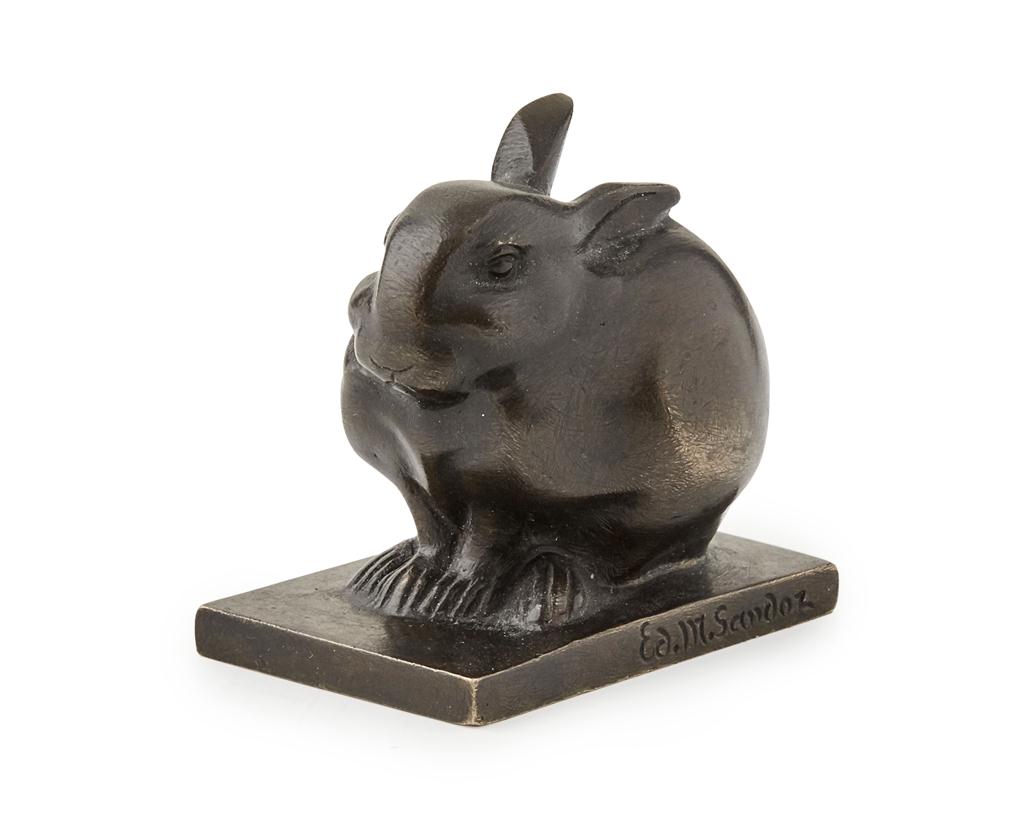 Appraisal: EDOUARD-MARCEL SANDOZ - 'LAPIN BIJOU' BRONZE FIGURE signed in the