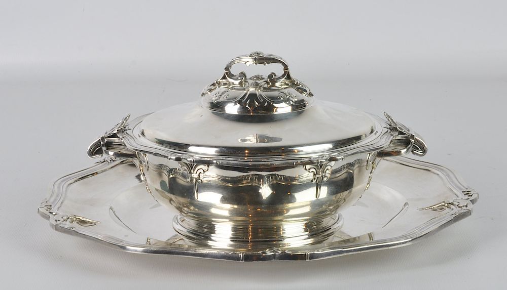 Appraisal: Emile Puirorcat Silver Serving Tray Ecuelle Emile Puiforcat France -