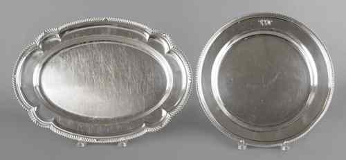 Appraisal: Two Gorham silver platters l w and dia ozt