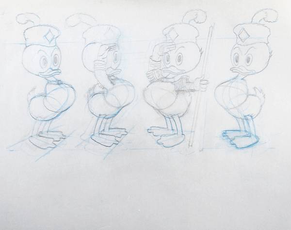 Appraisal: Carl Barks - Original Artwork for two model sheets of