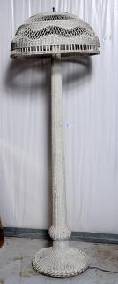 Appraisal: Vintage wicker pole lamp Vintage wicker pole lamp