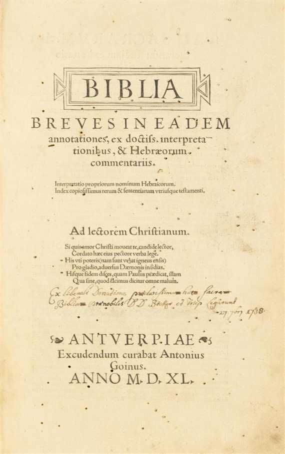 Appraisal: Biblia latina - Biblia breves in eadem annotiationes ex doctiss