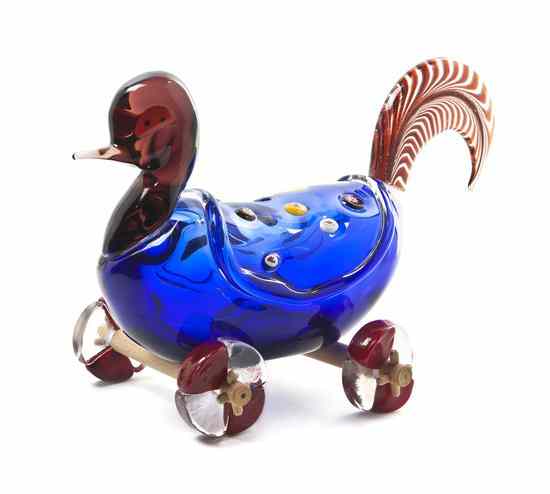 Appraisal: A Murano Glass Chess Piece Martin Bradley Motor-Duck signed and