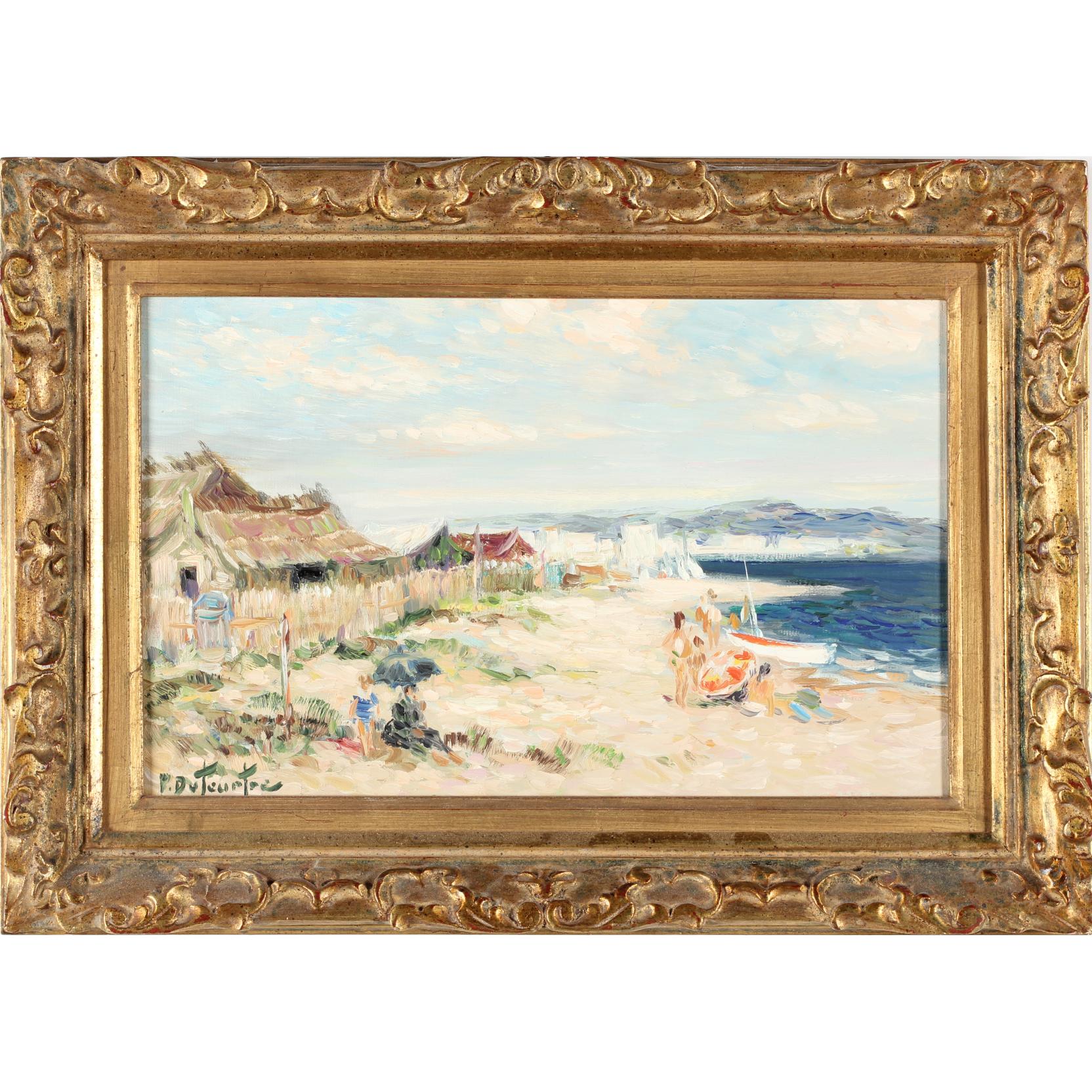 Appraisal: Pierre Duteurtre French - Plage Catalane oil on canvas signed