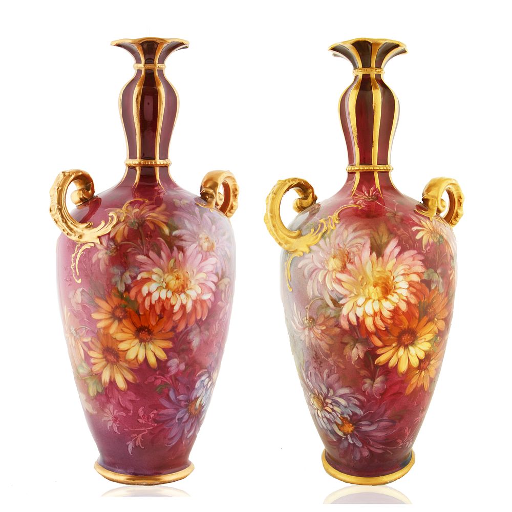 Appraisal: ROYAL BONN EARLY ART-NOUVEAU PORCELAIN VASES - ROYAL BONN EARLY