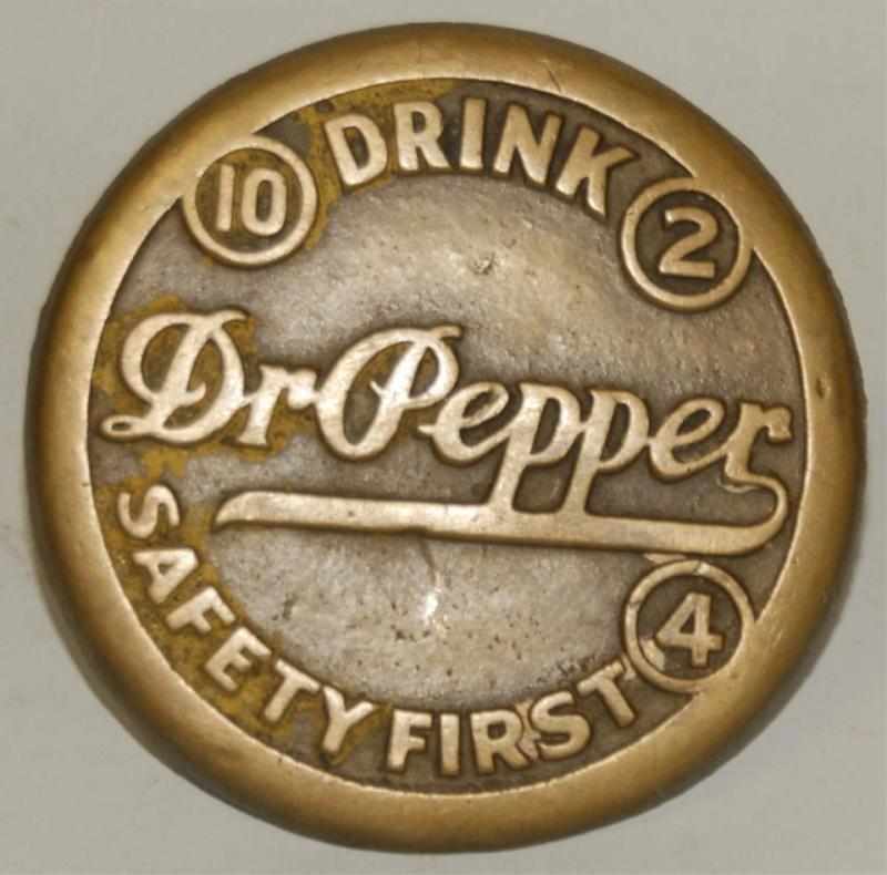 Appraisal: s- s Brass Dr Pepper Sidewalk Marker No wear Minor